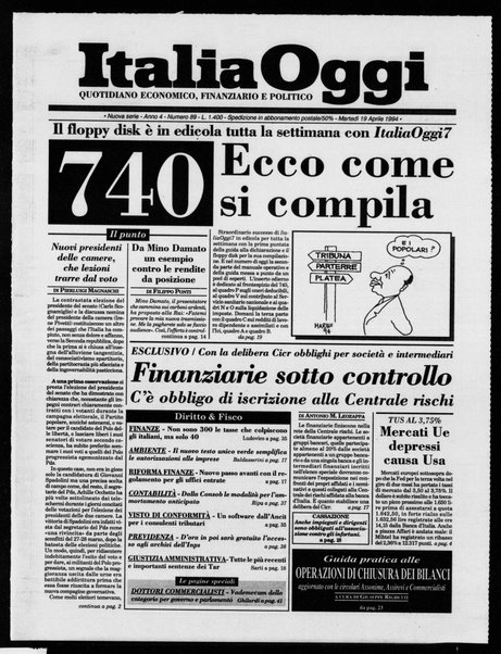 Italia oggi : quotidiano di economia finanza e politica